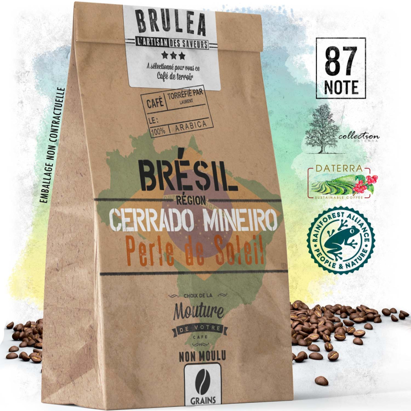Café en grains du Brésil - Perle de Soleil 250 gr