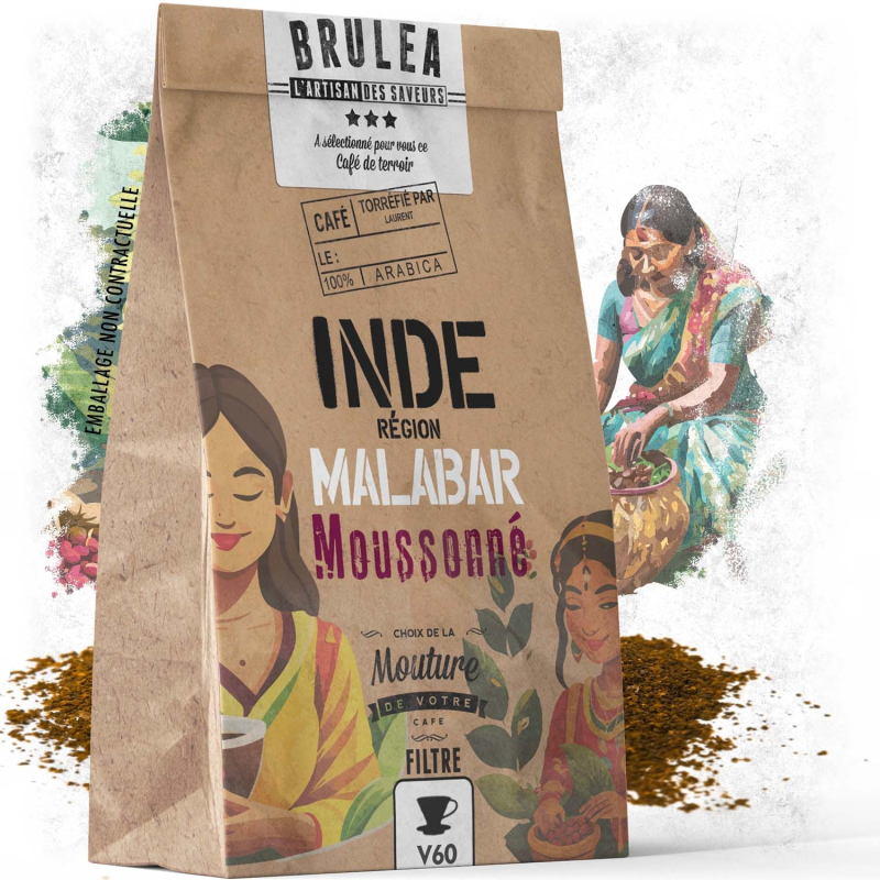 Café Inde moulu - Malabar Moussonné - 250gr