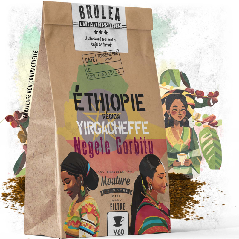 Café moulu Negele Gorbitu  d'Éthiopie torréfié - 250gr